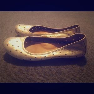 Gold ballet flats